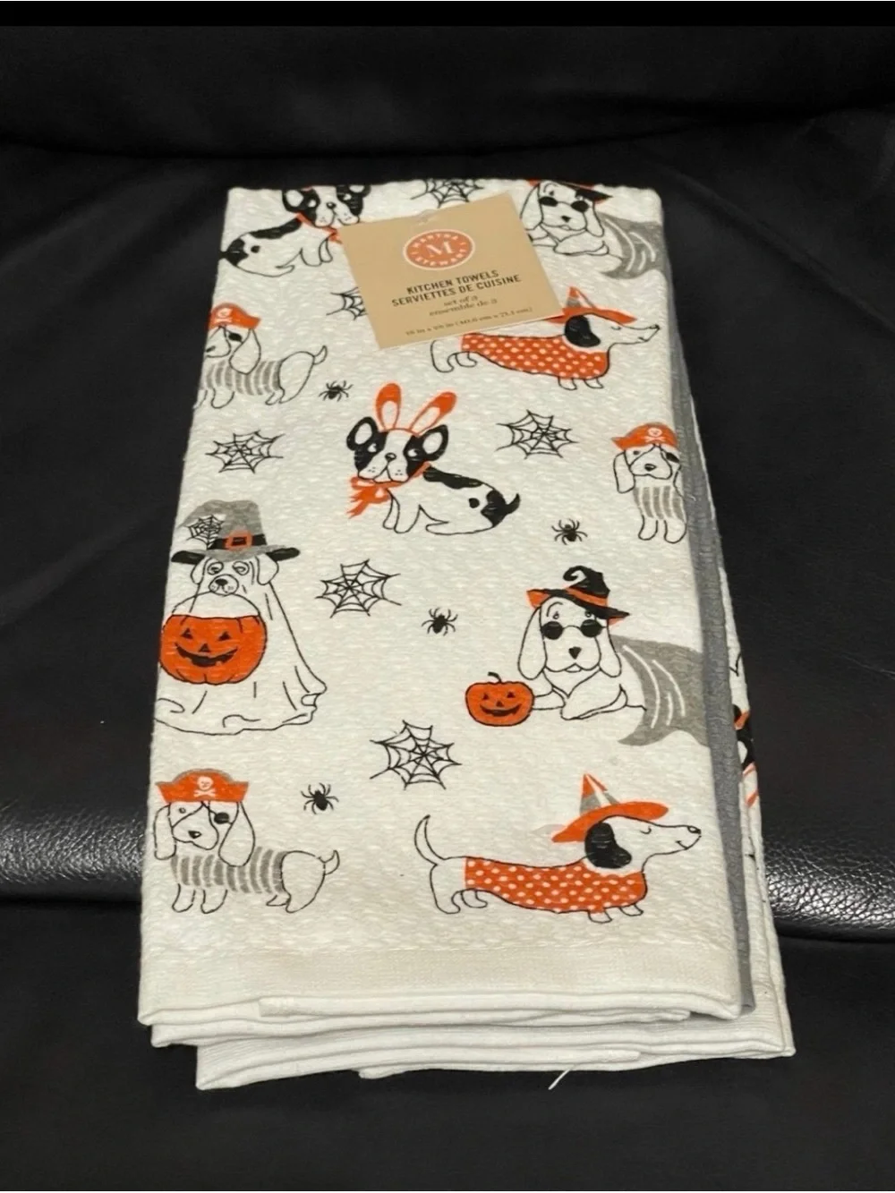 Martha Stewart Halloween Dogs Kitchen Towels (Set of 3)